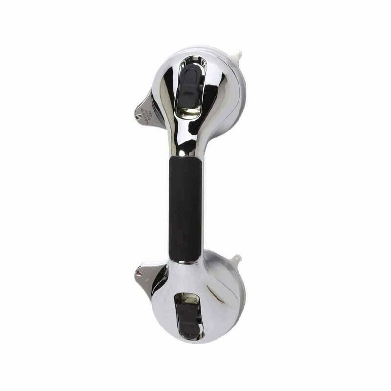 Suction Grab Bar, Black & Chrome