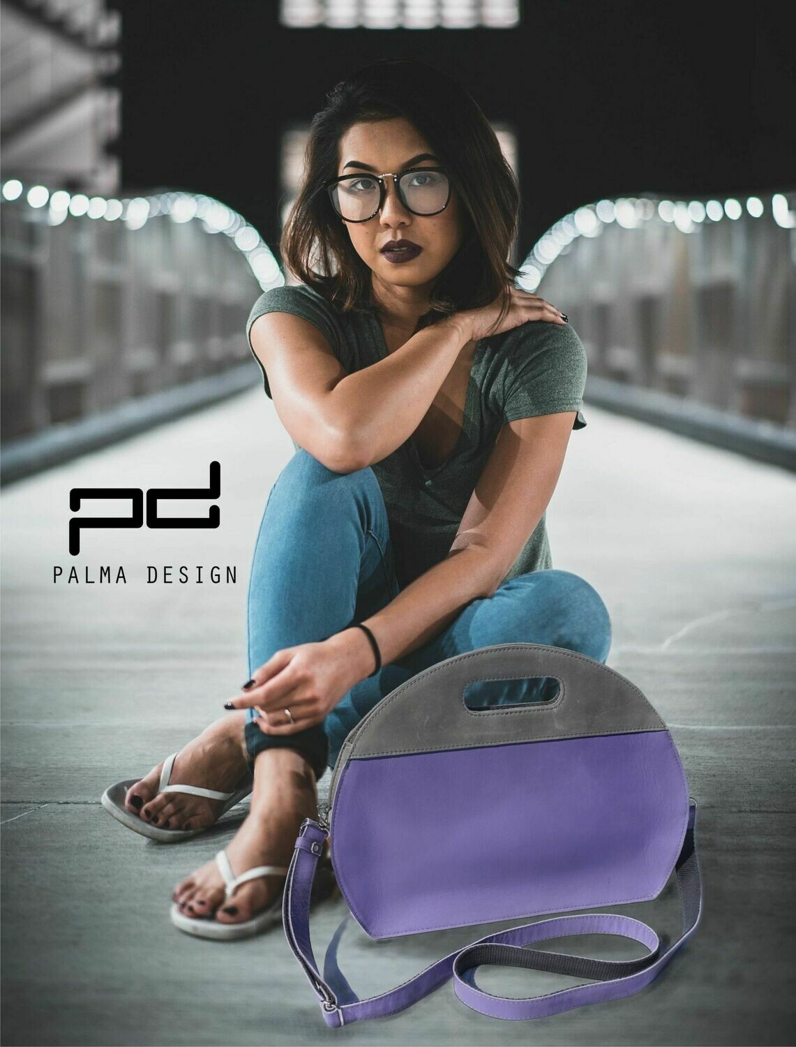 CIRCULO, violett/purpur, Damenhandtasche echt Leder, modernes Design