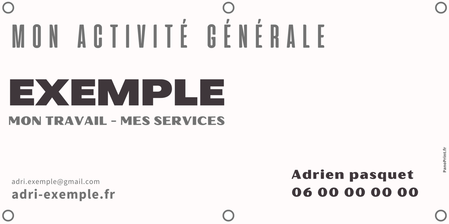 Bâche 2000x1000mm modèle neutre