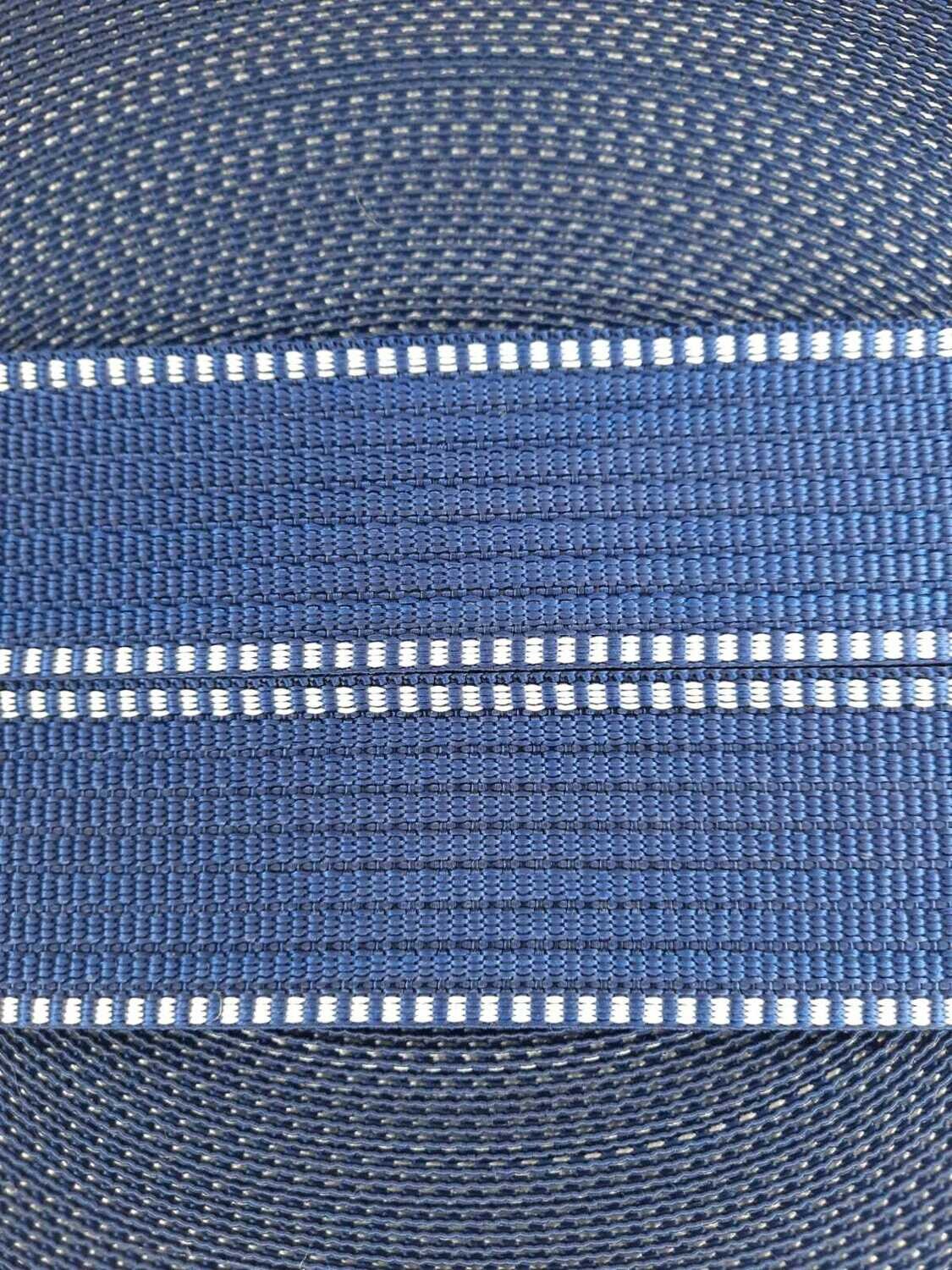 Лента ременная 40.0016 40мм (синий с белым кантом)
