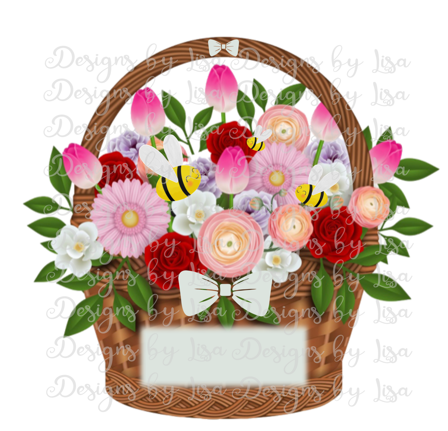 BEE FLOWER BASKET DESIGN TO FIT WOODFORM CRAFTS BLANKS X