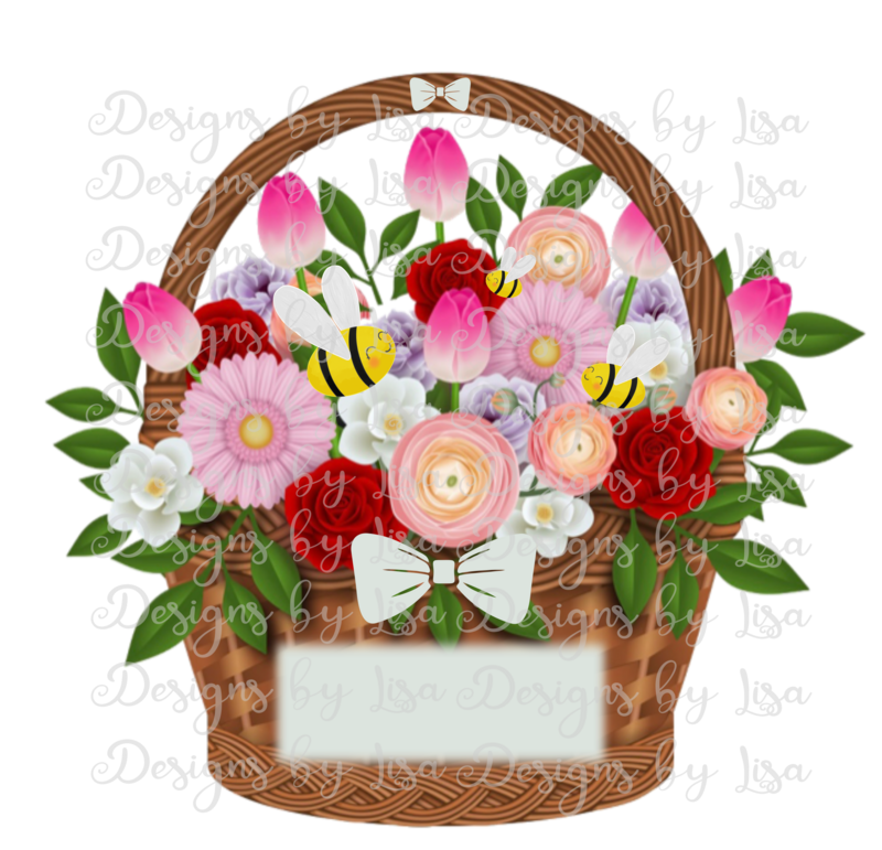 BEE FLOWER BASKET DESIGN TO FIT WOODFORM CRAFTS BLANKS X
