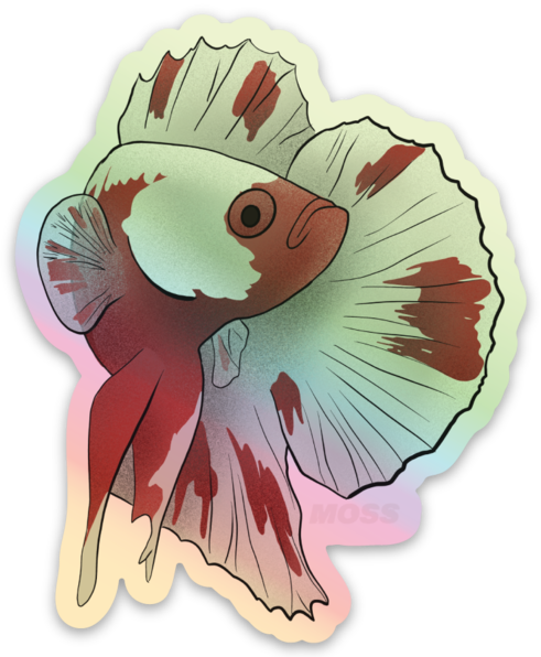 Samurai Betta Sticker - Holographic