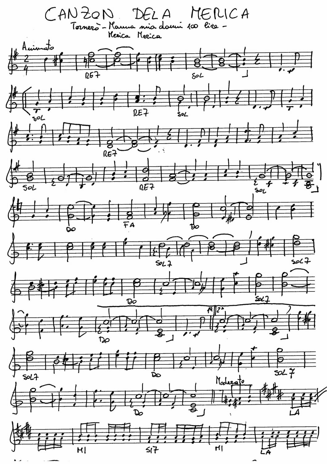 Canzon della Merica