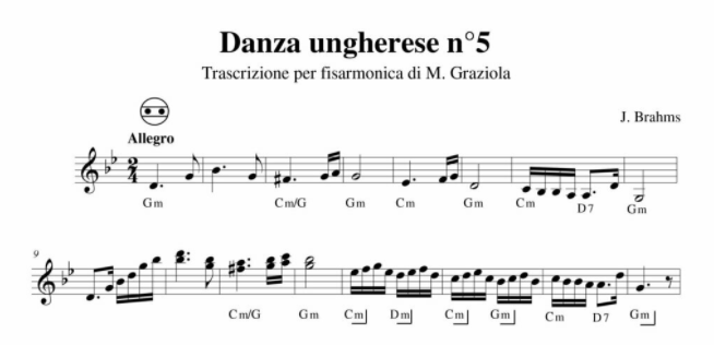Danza ungherese n. 5 di J. Brahms