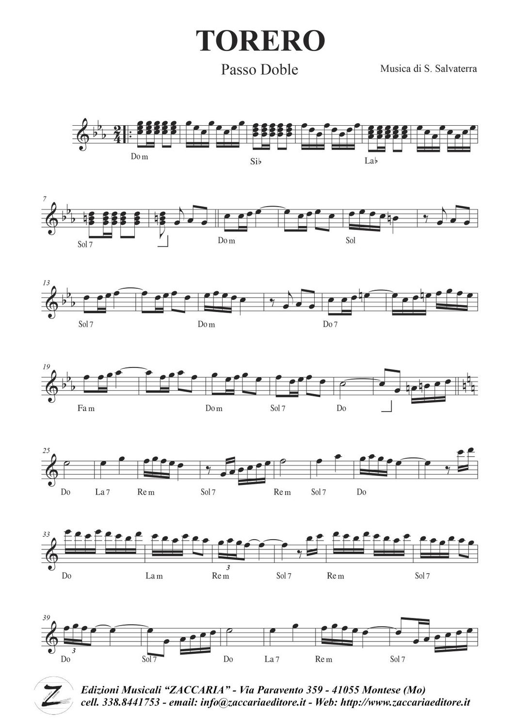 Torero - Pasodoble di S. Salvaterra