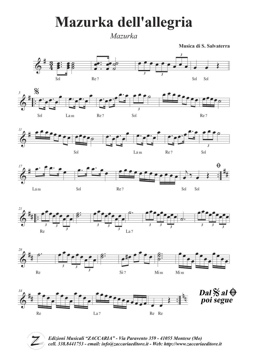 Mazurka dell'allegria - Mazurka di S. Salvaterra
