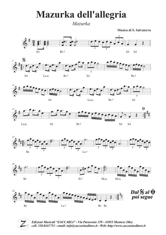 Mazurka dell'allegria - Mazurka di S. Salvaterra
