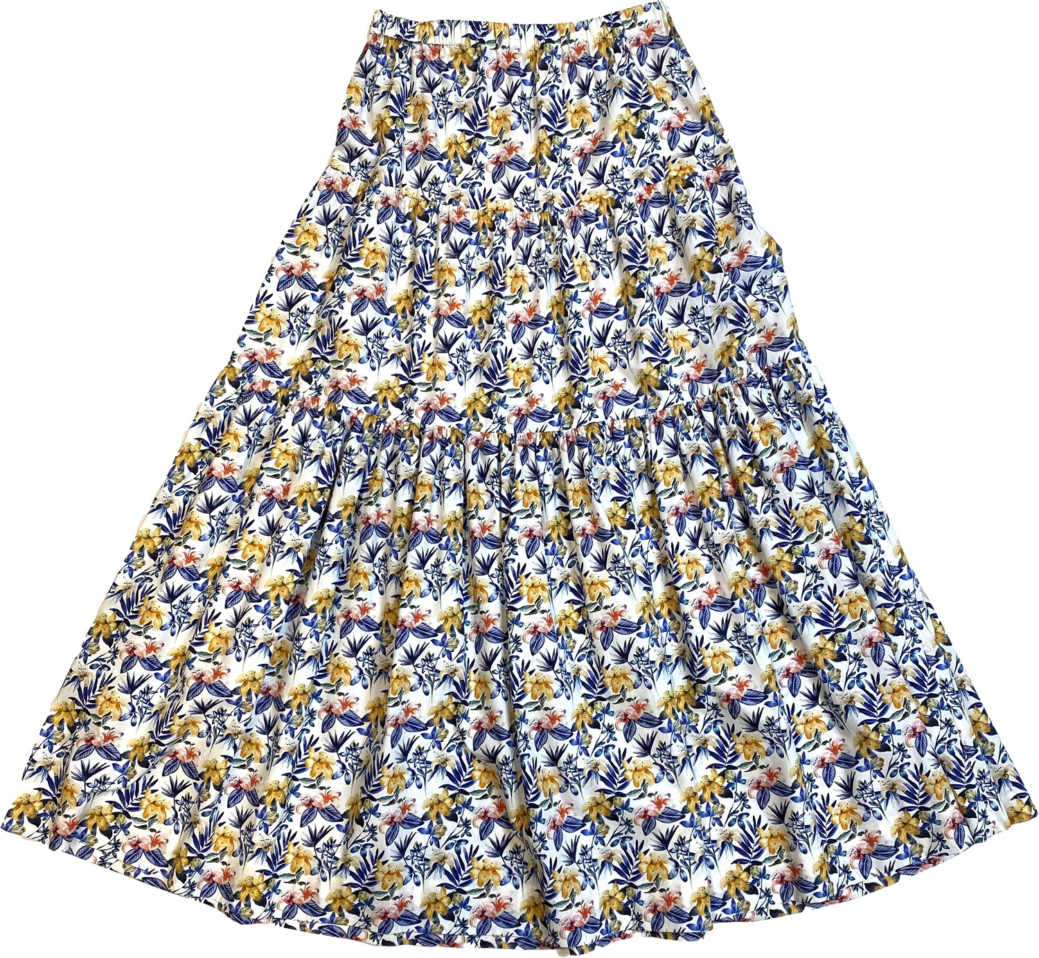 Limited Edition Skirt 100% Cotton Fiorellinibcoblugiallo GONNA
