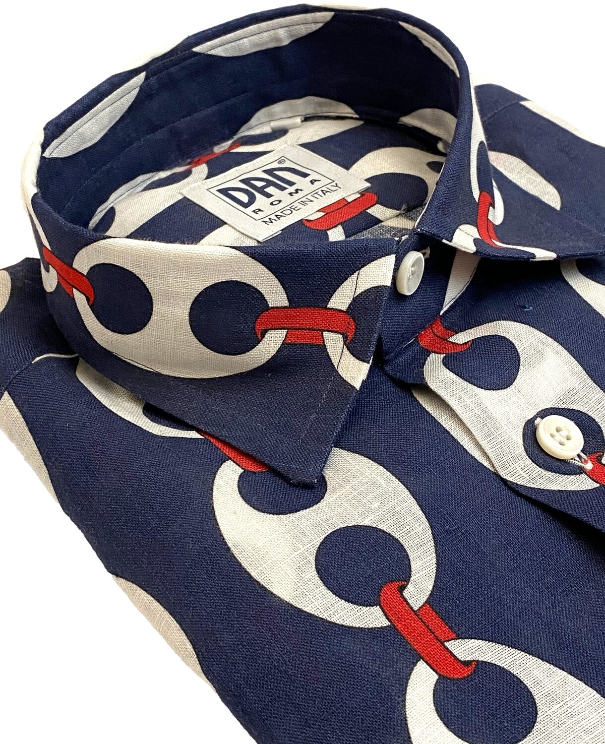 Limited Edition Shirt 100% Linen Catene Blu LIM