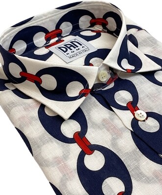 Limited Edition Shirt 100% Linen Catene Bianco LIM