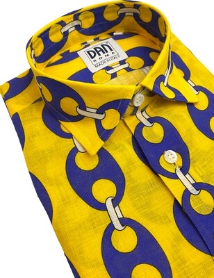 Limited Edition Shirt 100% Linen Catene Giallo LIM