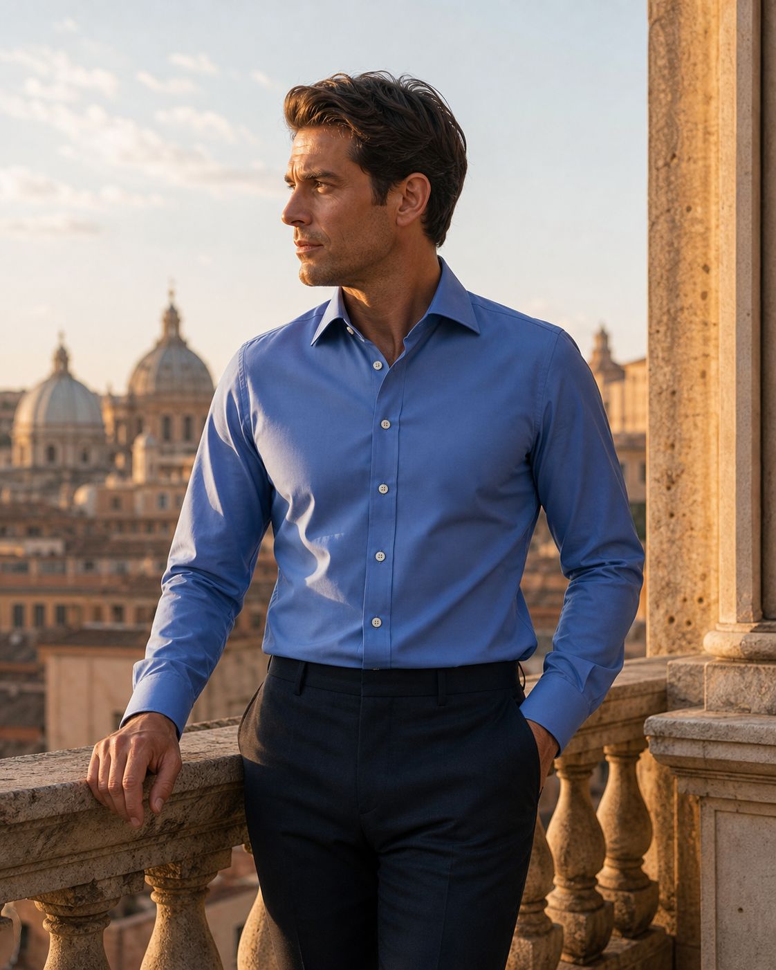 Exclusive shirt 100% Cotton namur azzurro CLA