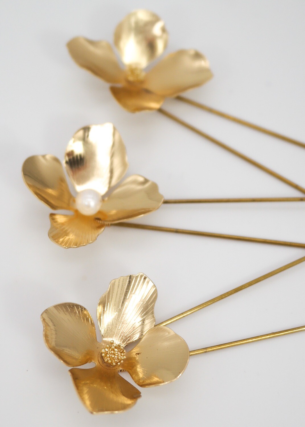 Golden Hydrangea Hairpins