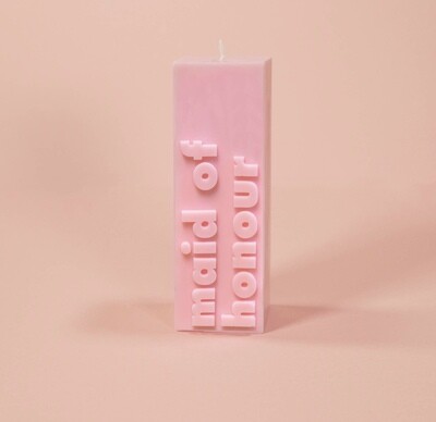 Maid of Honour Pillar Candle - Pink