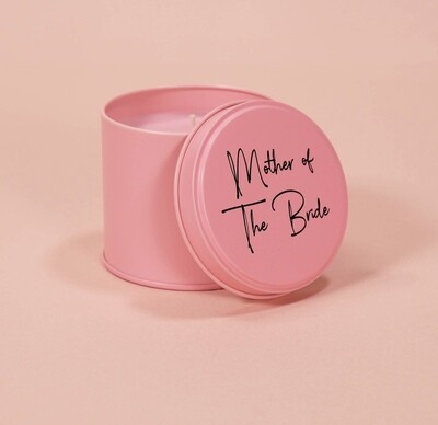 Mother of The Bride Pink Tin Candle