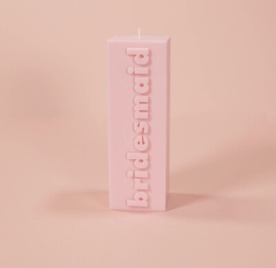 BRIDESMAID Pillar Candle - Pink