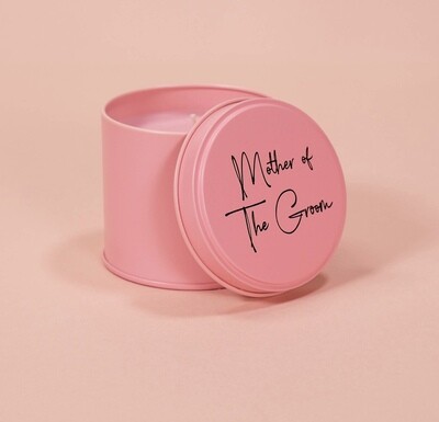 Mother of The Groom Pink Tin Candle