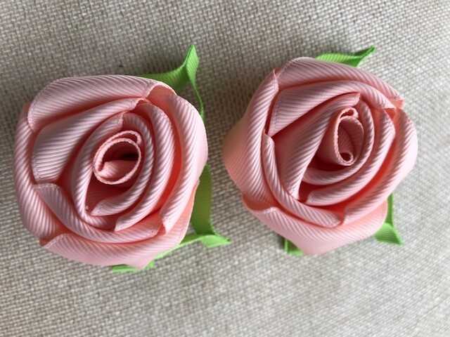 Peach Rose Clip (single or set)