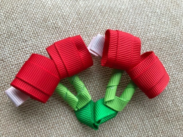Red &amp; white cherry clips