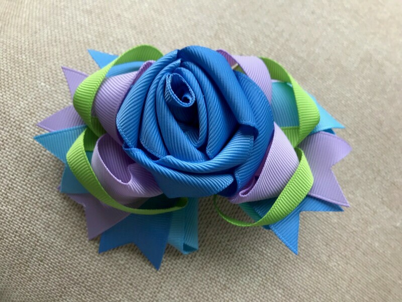 Blue rose with rear bow