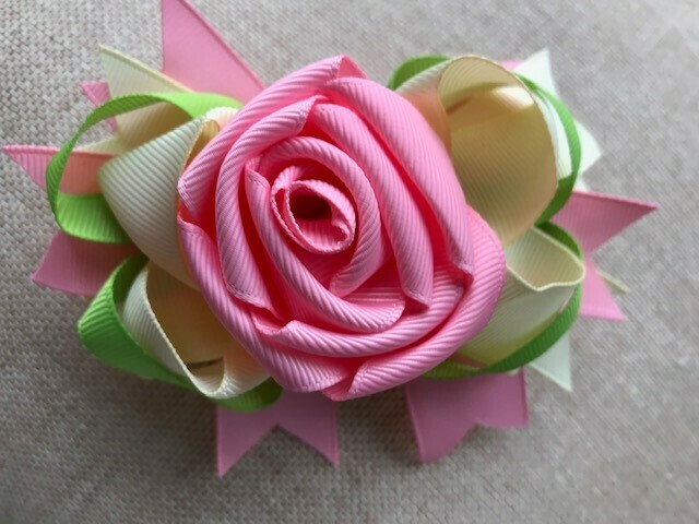 Pink roses with pink and cream back ground