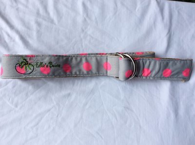 Ribbon Belt Grey &amp; Pink Polka Dot