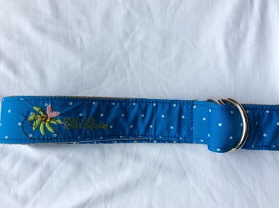 Ribbon Belt Blue w/Light Blue Dots