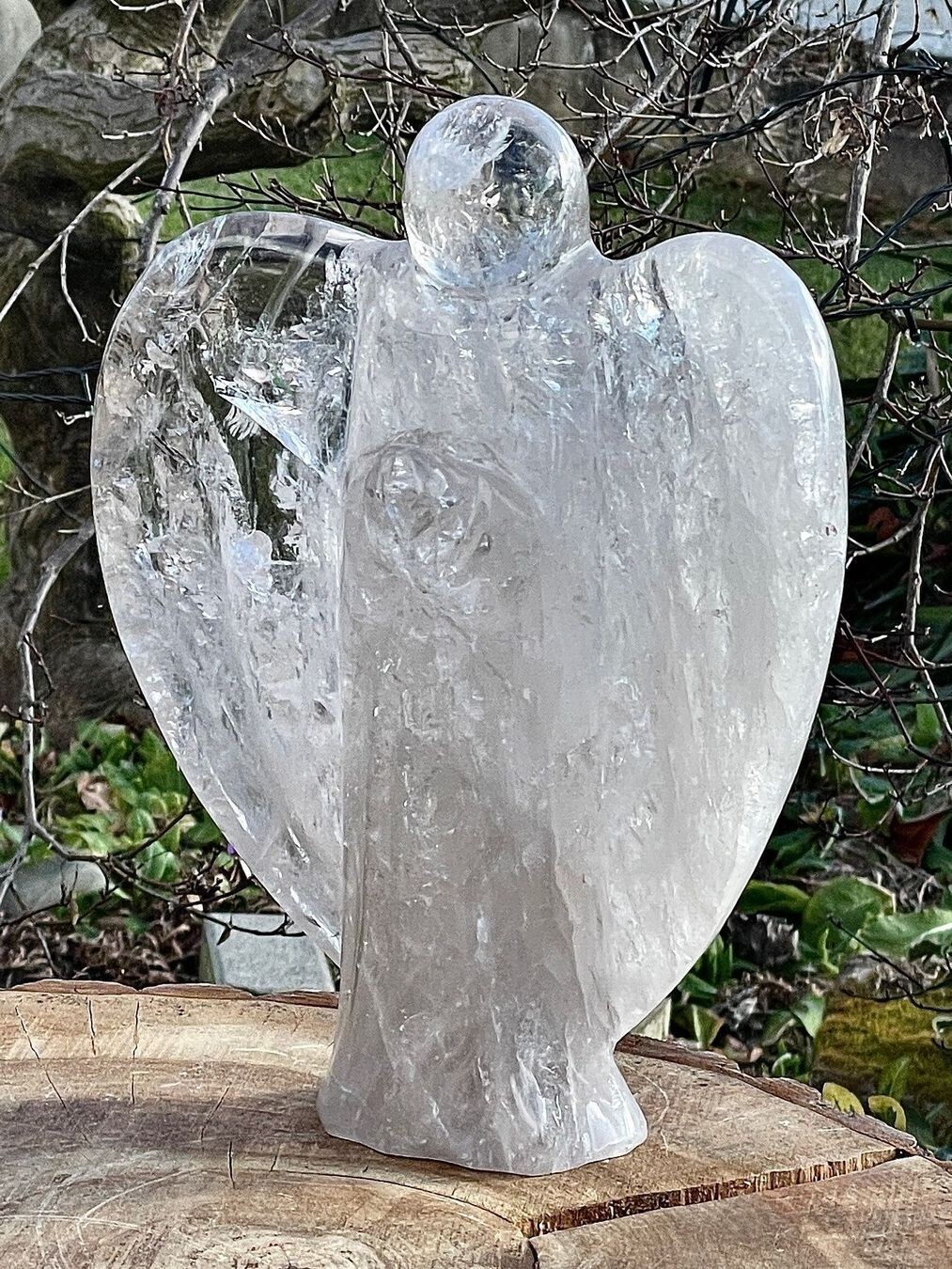 Aussergewöhnlicher AAA Glasklarer Bergkristall Engel 29,7cm