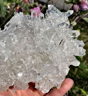 Bergkristall Gruppe Glasklar mit Perfekten Spitzen