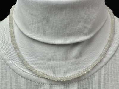 Labradorit Halskette Button facettiert 5mm 925 Silber