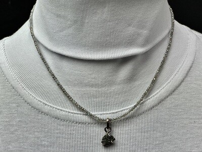 ​Rohdiamant Anhänger an Labradorit Halskette 925 Silber