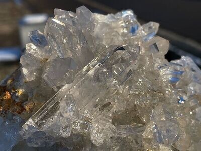 Fantastische Grosse, Glasklare Igel Bergkristall Stufe