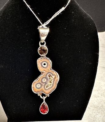 AAA Anhänger mit Citrin, Achat und Granat in Silber 925