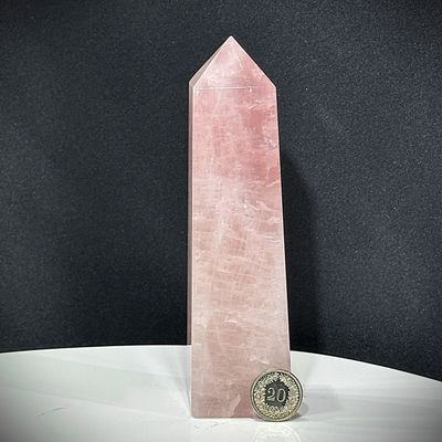Rosenquarz Obelisk ca: 37 x 40 x 150 mm