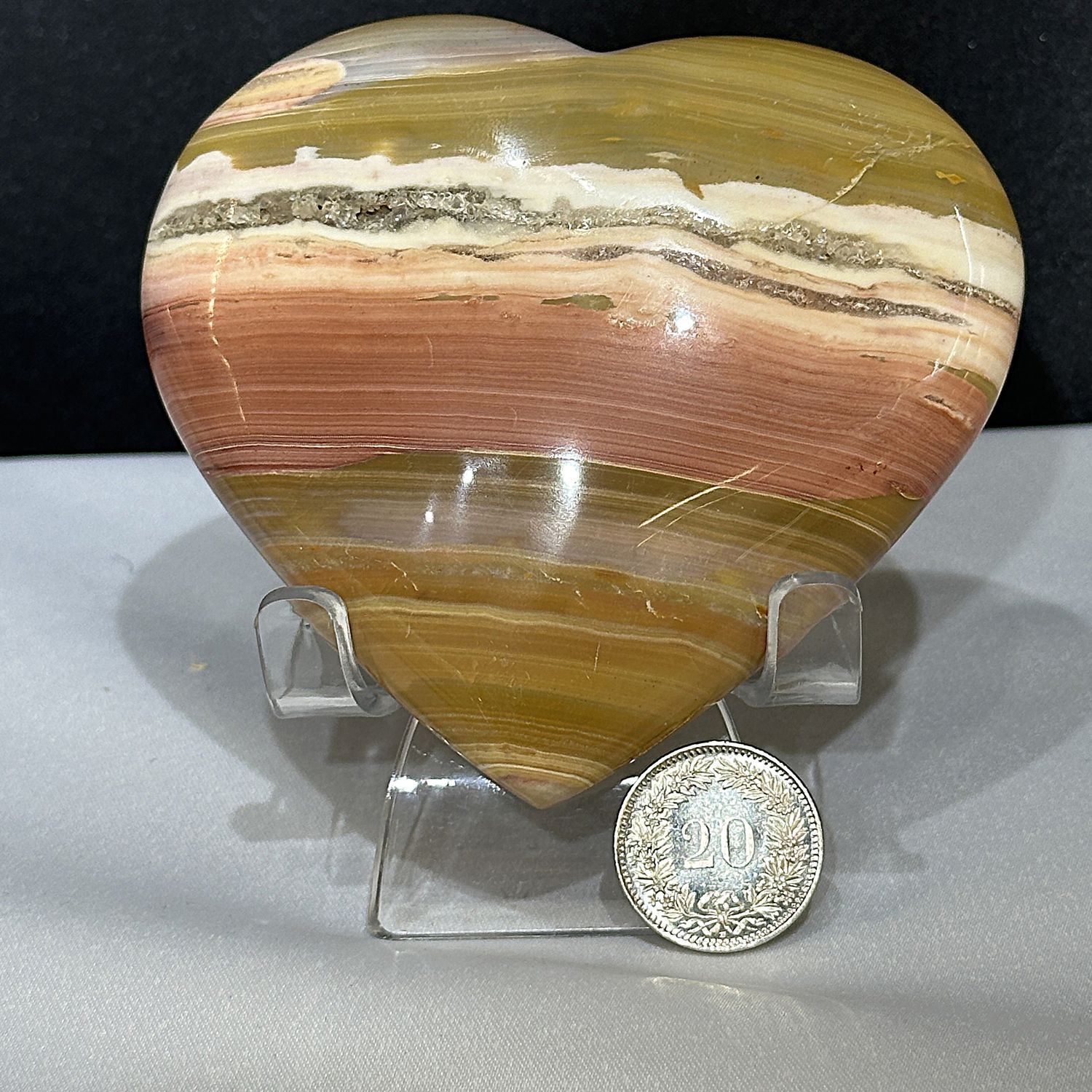 Achat Herz Mit Kristallen 90 x 81 mm