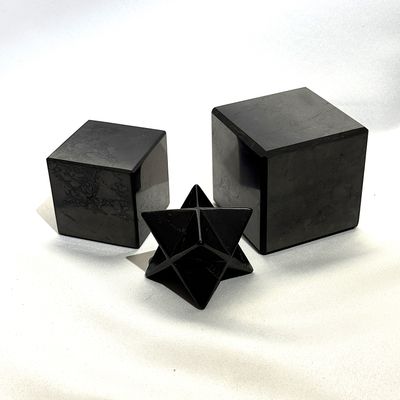 Schungit Würfel und Merkaba