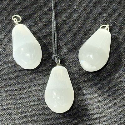 Selenit Anhänger - Tropfen