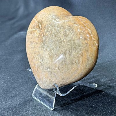 Riesiges Mondstein Herz rot orange 11,5 cm