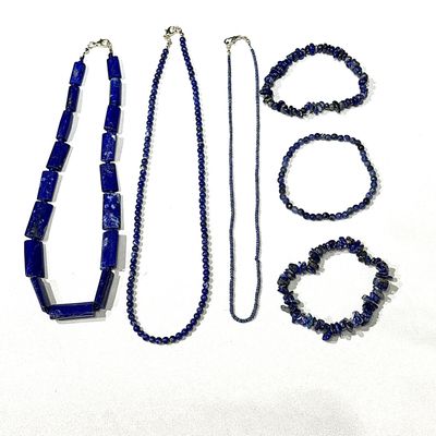 Lapis Lazuli Halskette und Armbänder