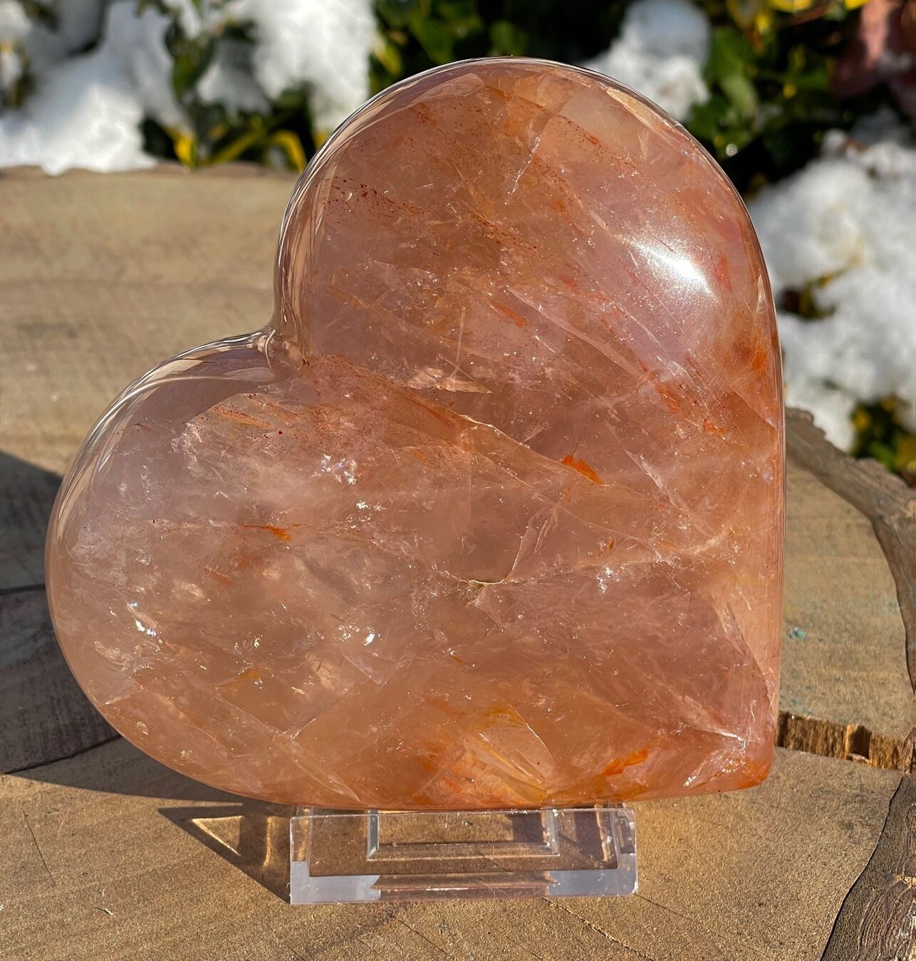 Fantastisches sehr Grosses AA Eisenkiesel - Rotquarz Herz