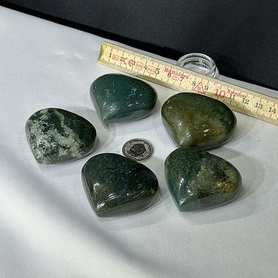Grüner Jaspis Herz ca. 51 x 46 x 22-25 mm dick