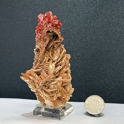 Fantastischer Vanadinit Blutrot auf auf Sockel