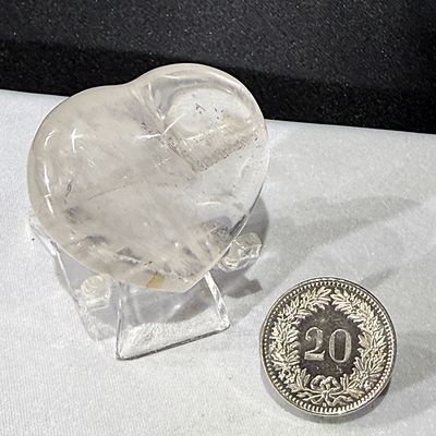 Bergkristall Herz Glasklar 4.0 cm