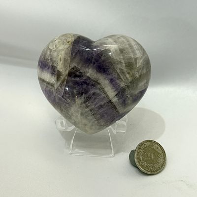 Chevron Amethyst Herz mit Fantastischem Glanz