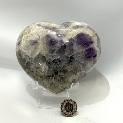Grosses Chevron Amethyst Herz mit Fantastischem Glanz