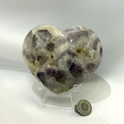 Grosses Chevron Amethyst Herz mit Fantastischem Glanz