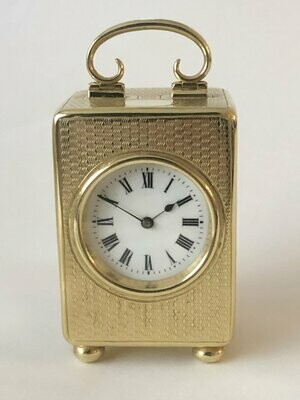 Antique silver gilt carriage clock