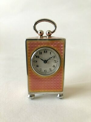 Antique Guilloche Miniature Carriage Clock