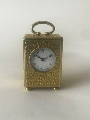 Miniature Gilded Bronze Case Carriage Clock